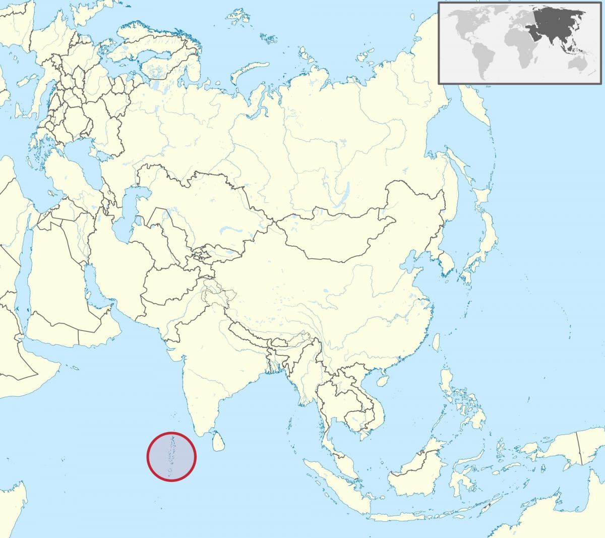 خريطة جزر المالديف خريطة آسيا