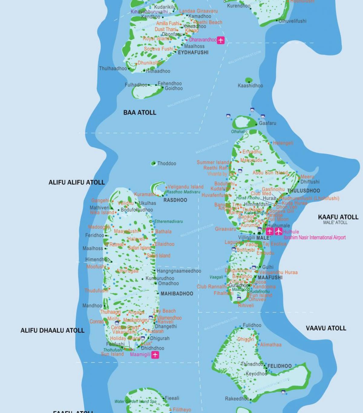 جزيرة المالديف خريطة الموقع