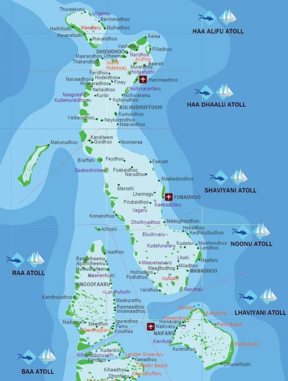 الخريطة شاطئ جزر المالديف