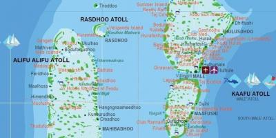 خريطة جزر المالديف السياحية
