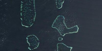 خريطة جزر المالديف قنوات