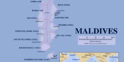 خريطة تبين المالديف