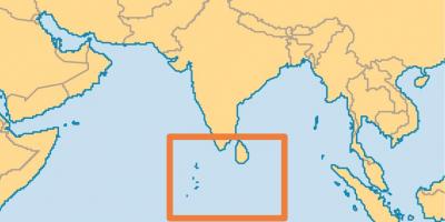 جزيرة المالديف الموقع على خريطة العالم ، 
