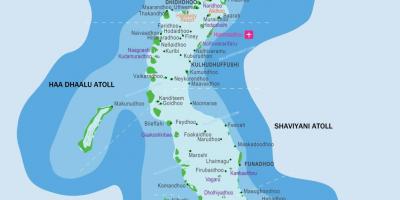 منتجعات جزر المالديف خريطة الموقع